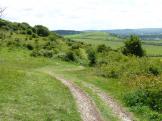 The Ridgeway Path up along Pitstone Hil, Chiltern Hills, England.